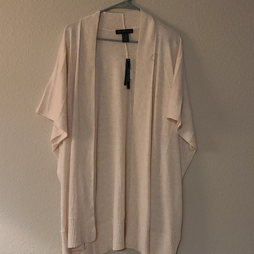 Joan Vass, Cream Cardigan, Size Meduim